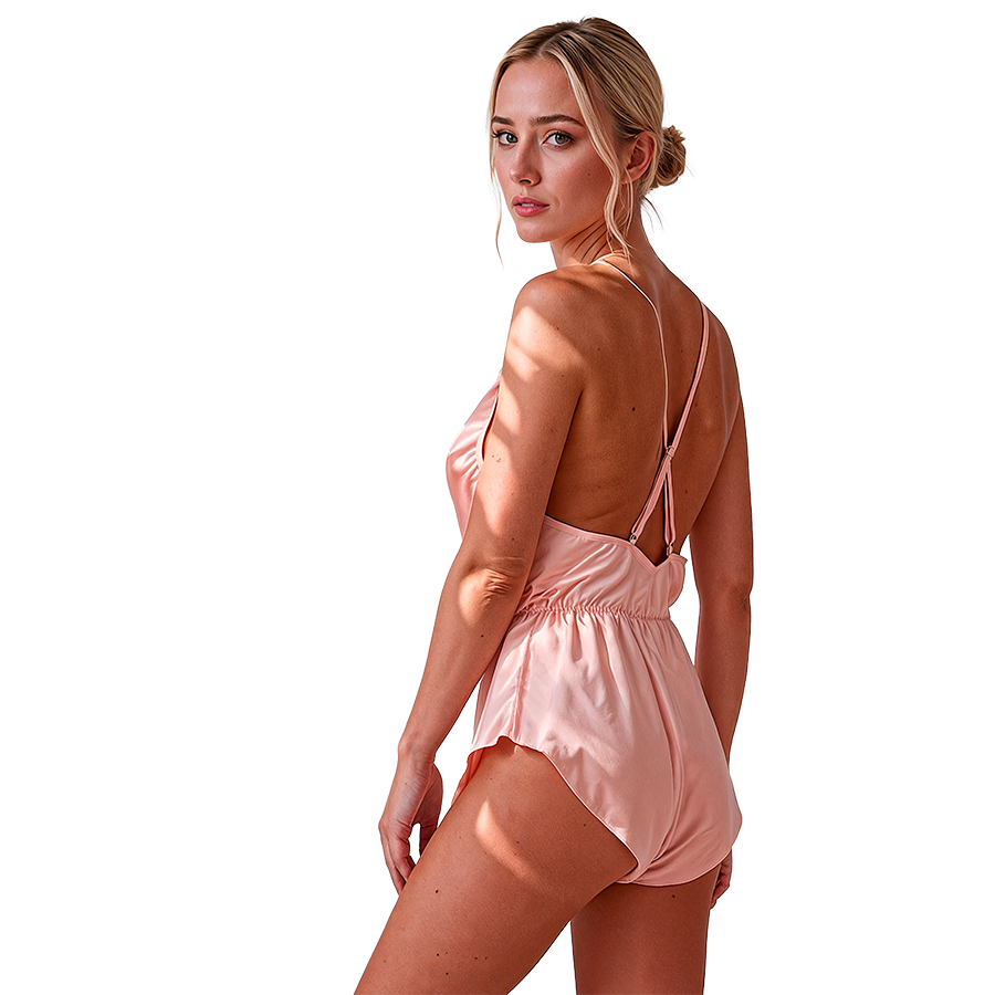 Body satin sensuel corail — PASSION WOMAN TEDDIES