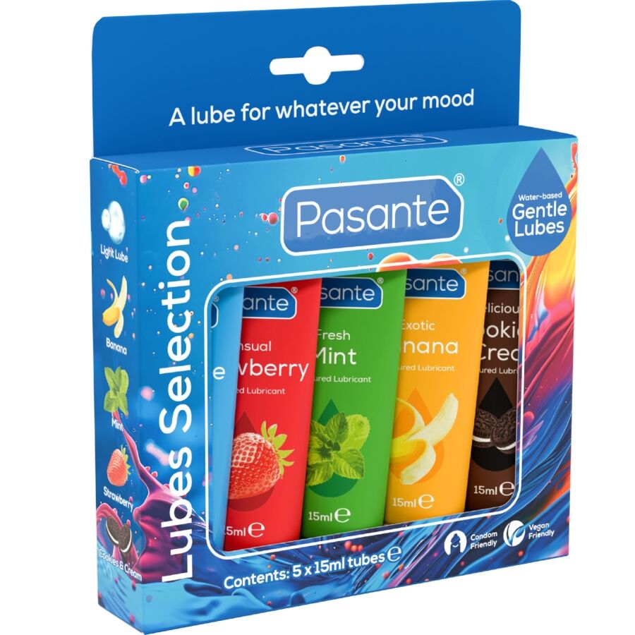 Coffret lubrifiants saveurs assorties 5 x 15 ml — PASANTE