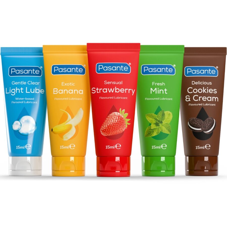 Coffret lubrifiants saveurs assorties 5 x 15 ml — PASANTE