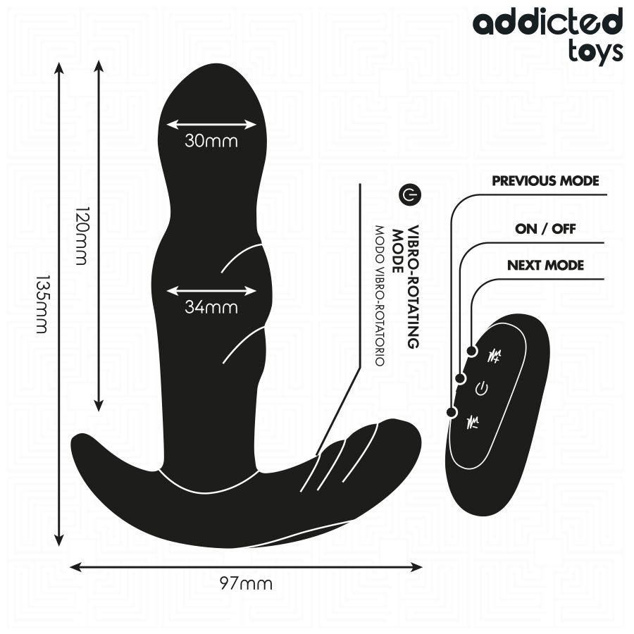 Plug anal vibrant et rotatif avec télécommande — ADDICTED TOYS