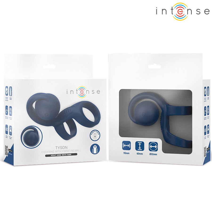 Anneau vibrant Tyson avec boule de stimulation — INTENSE FOR HIM