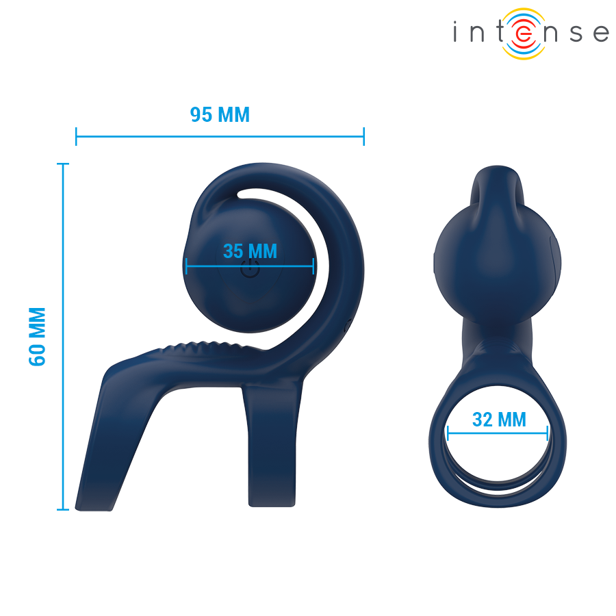 Anneau vibrant Tyson avec boule de stimulation — INTENSE FOR HIM
