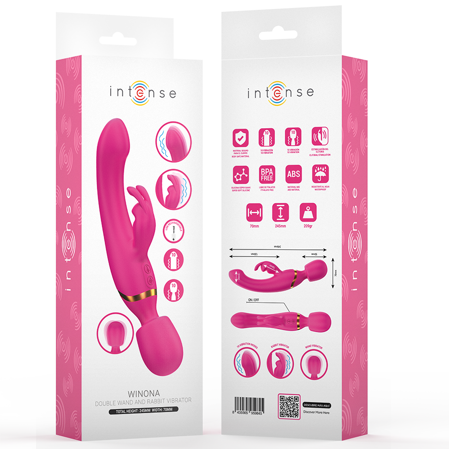 Vibromasseur double polyvalent lapin et baguette — INTENSE HIGH TECH
