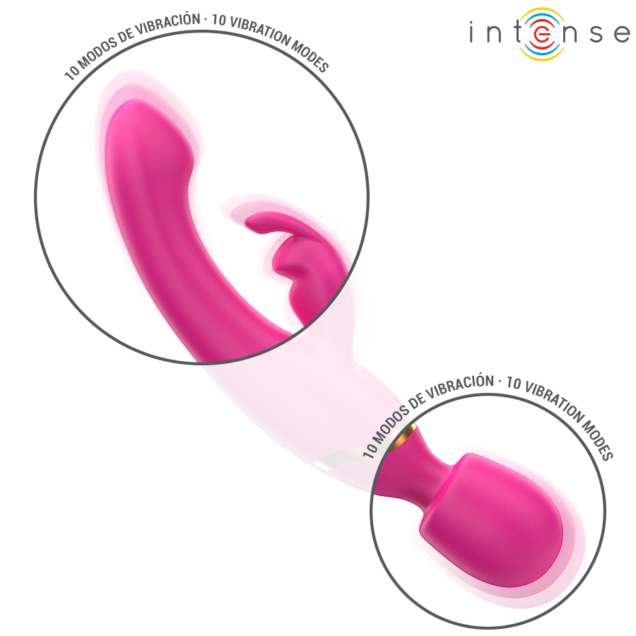 Vibromasseur double polyvalent lapin et baguette — INTENSE HIGH TECH