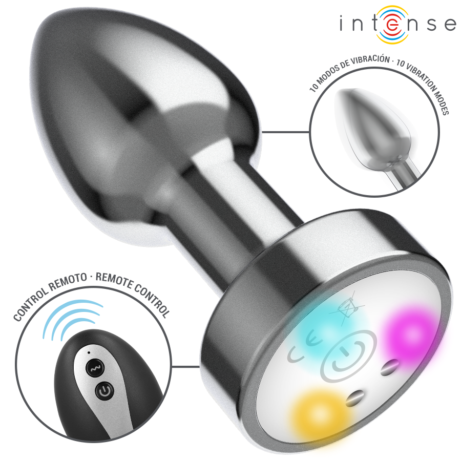 Plug anal vibrant en métal avec LED — INTENSE ANAL TOYS