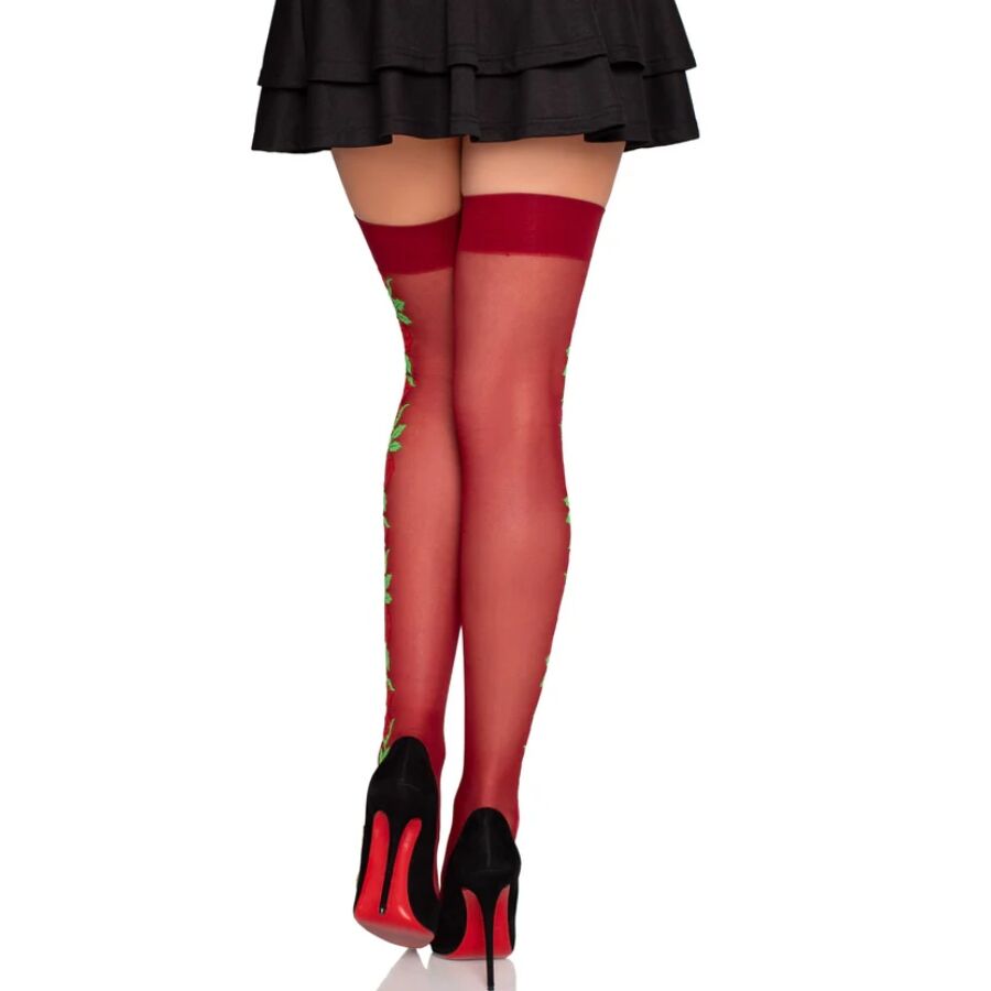 Bas porte-jarretelles fleuri — LEG AVENUE HOSIERY
