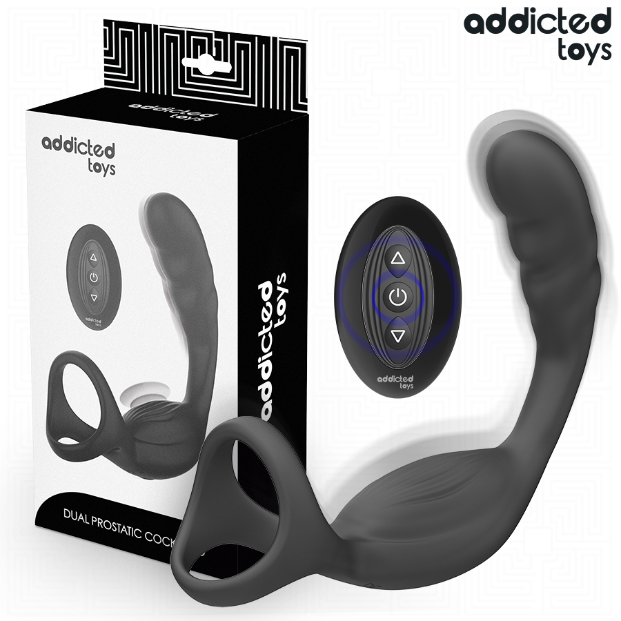 Anneau pénien prostatique double vibrant — ADDICTED TOYS