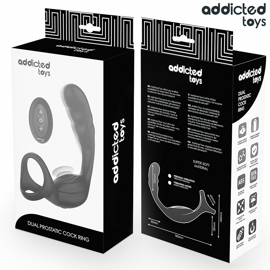 Anneau pénien prostatique double vibrant — ADDICTED TOYS