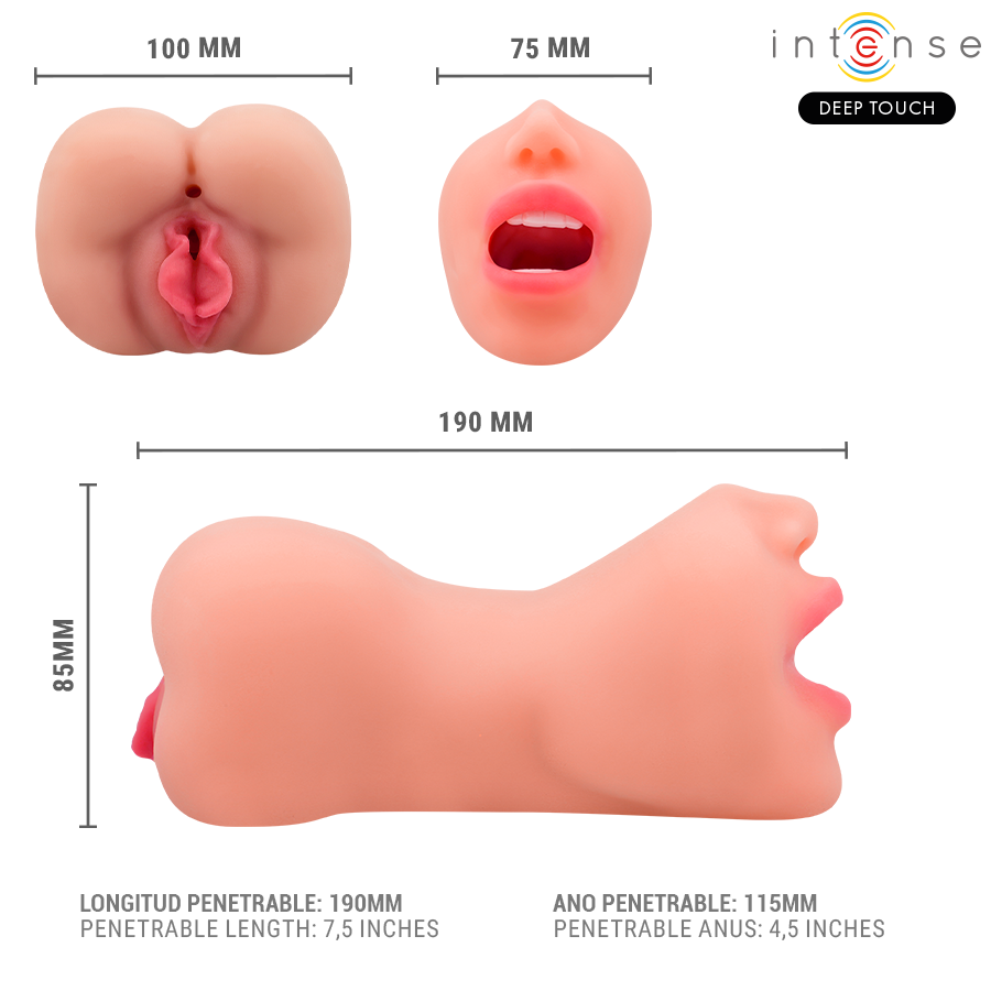Masturbateur à double bouche et vagin hyperréaliste Deep Touch — INTENSE BODIES & MASTURBATORS