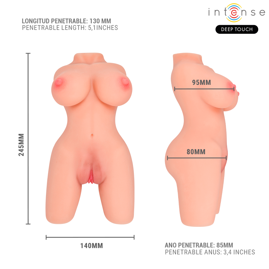 Masturbateur double vagin et anus torse Jesse — INTENSE BODIES & MASTURBATORS