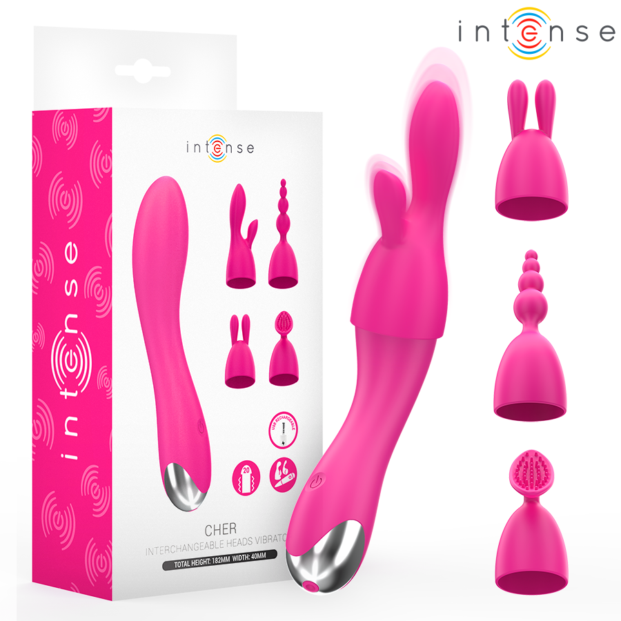 Vibrateur à têtes interchangeables avec 20 modes — INTENSE HIGH TECH