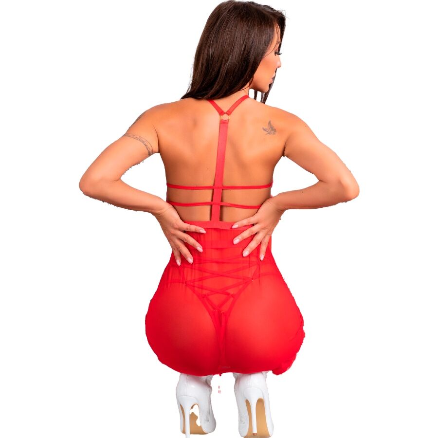 Ensemble chemise et string de Noël rouge — LIVCO CORSETTI SETS