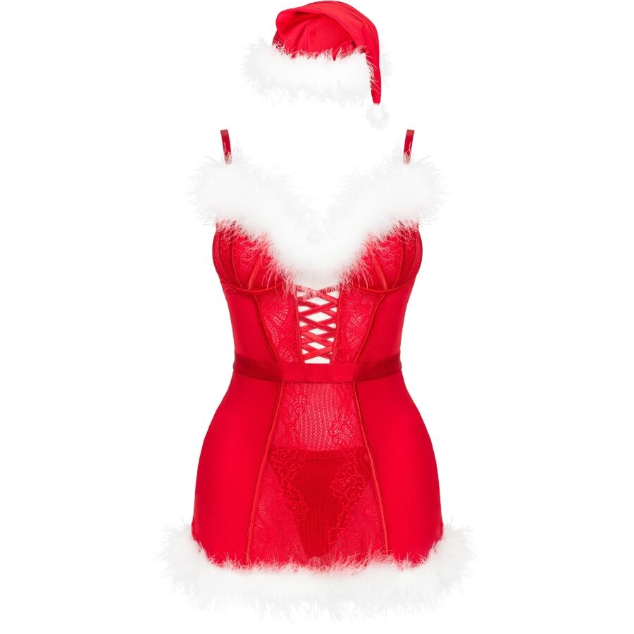Ensemble de Noël séducteur haut, string et bonnet — LIVCO CORSETTI SETS
