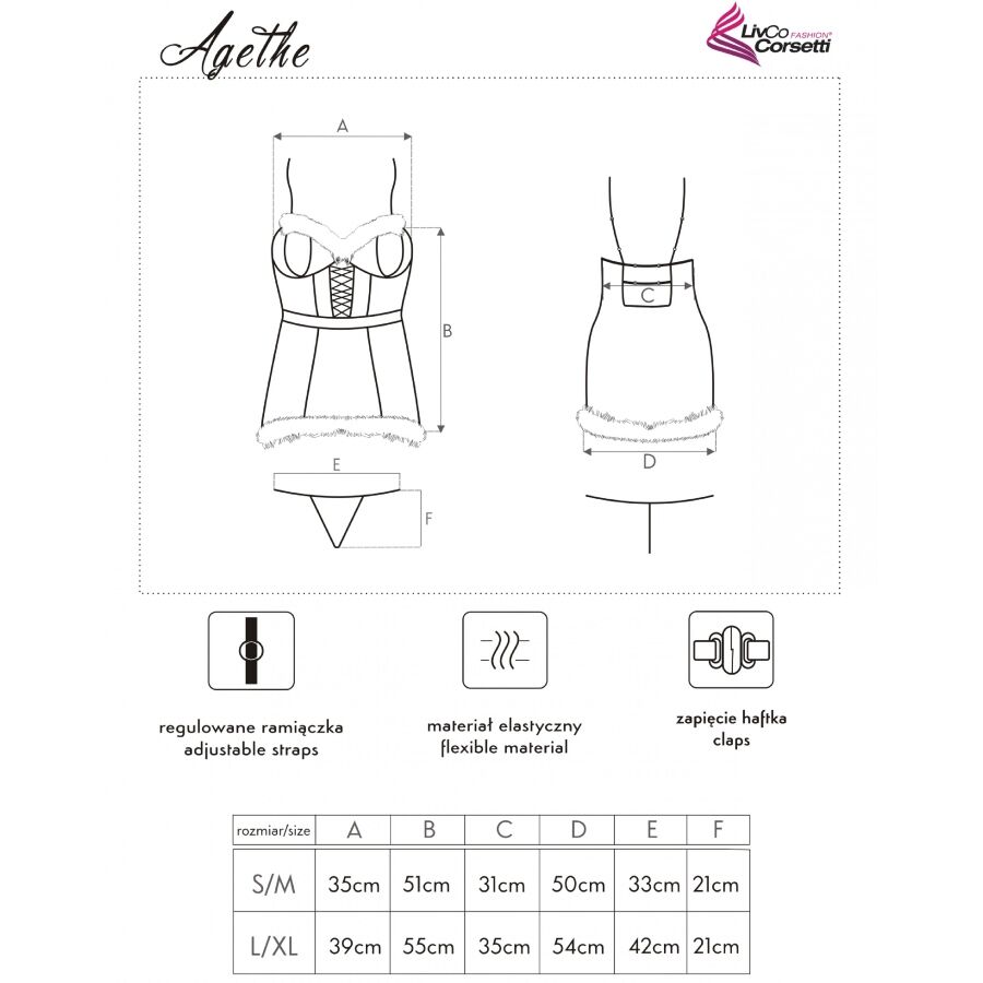 Ensemble de Noël séducteur haut, string et bonnet — LIVCO CORSETTI SETS