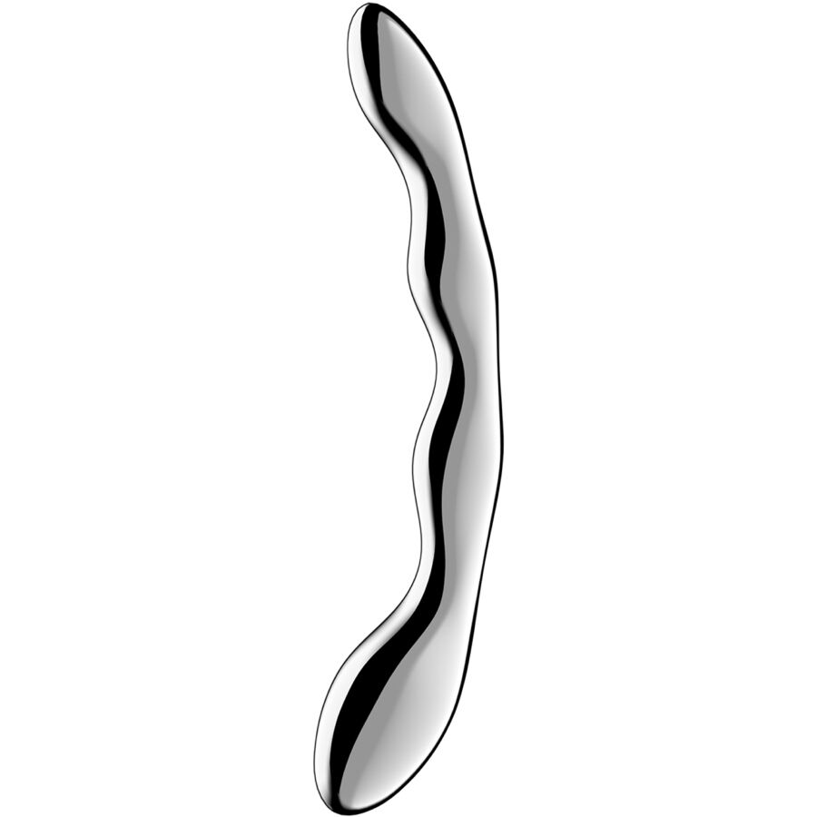 Godemiché double en acier inoxydable à courbes ondulées — SATISFYER DILDO