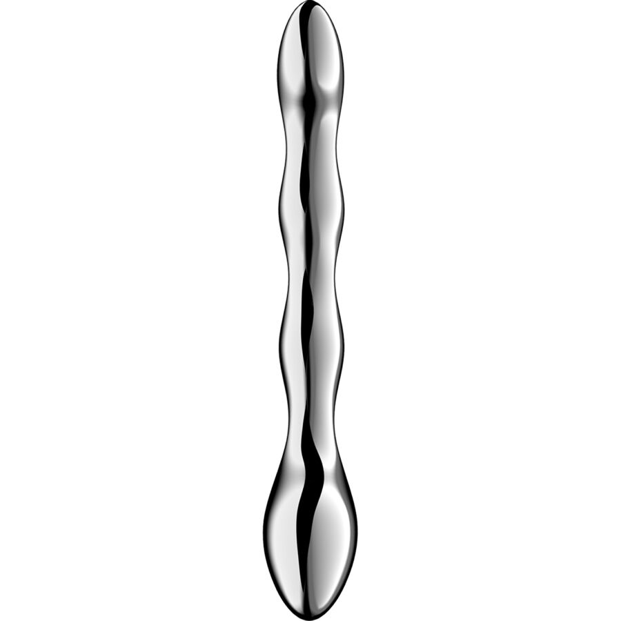 Godemiché double en acier inoxydable à courbes ondulées — SATISFYER DILDO