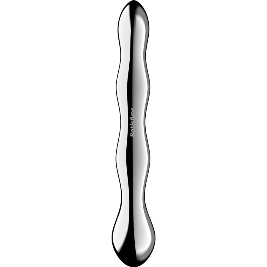 Godemiché double en acier inoxydable à courbes ondulées — SATISFYER DILDO