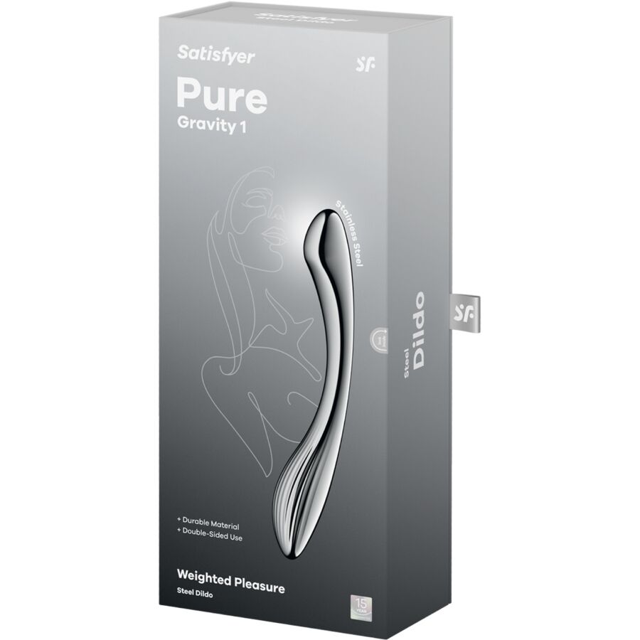 Godemiché double extrémité en acier inoxydable Pure Gravity 1 — SATISFYER