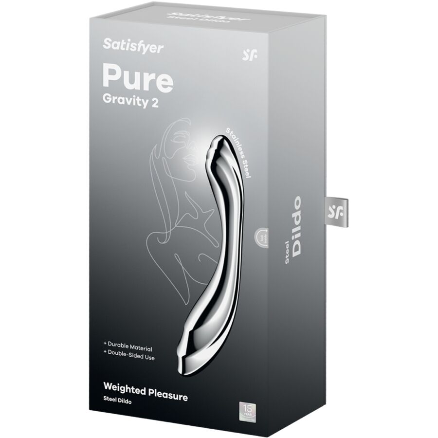 Godemichet double extrémité en acier inoxydable Pure Gravity 2 — SATISFYER DILDO