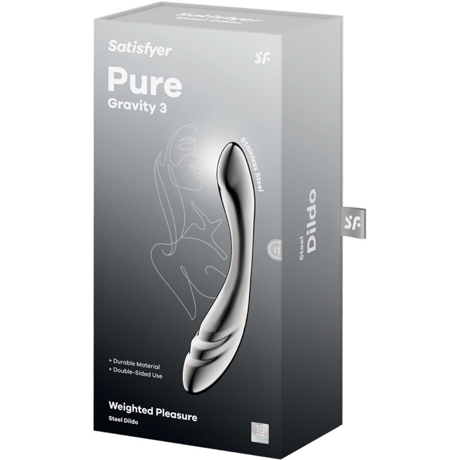 Godemiché double extrémité en acier inoxydable Pure Gravity 3 — SATISFYER DILDO