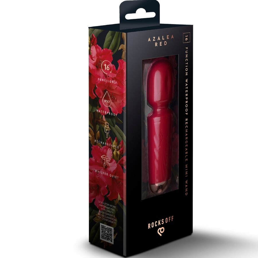 Mini vibromasseur rechargeable 16 fonctions rouge azalée — ROCKS-OFF