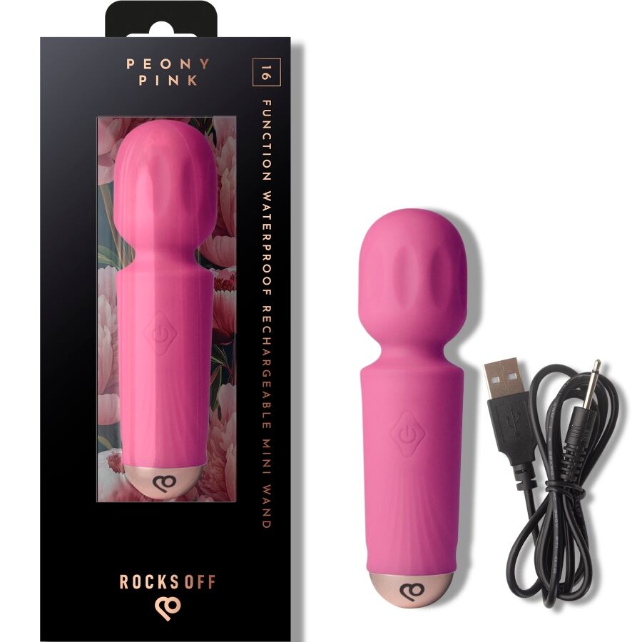 Mini vibromasseur rechargeable 16 fonctions rose pivoine — ROCKS-OFF