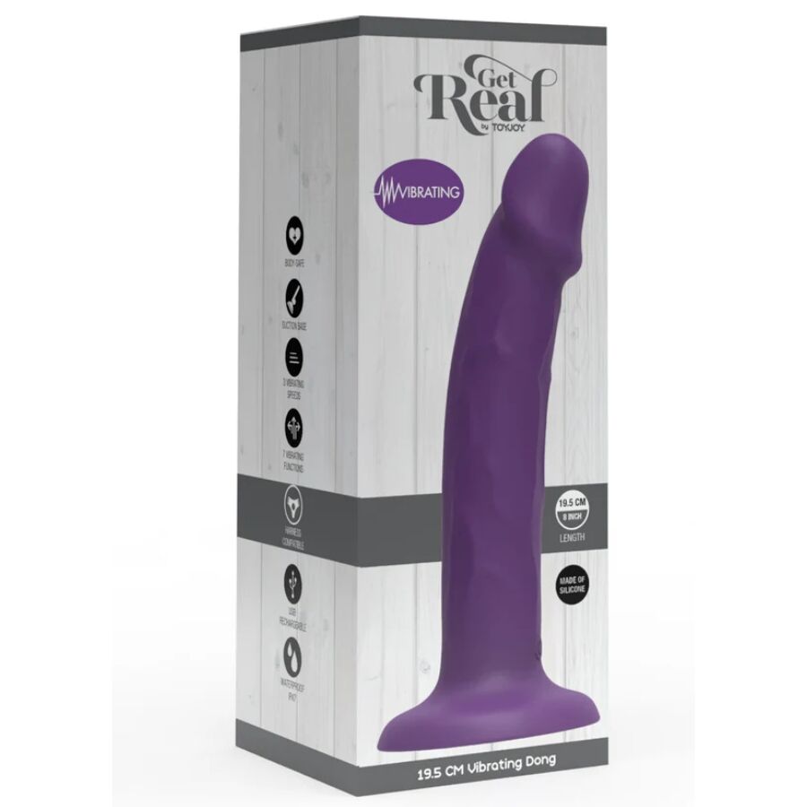 Godemichet vibrant réaliste en silicone violet 19,5 cm — GET REAL