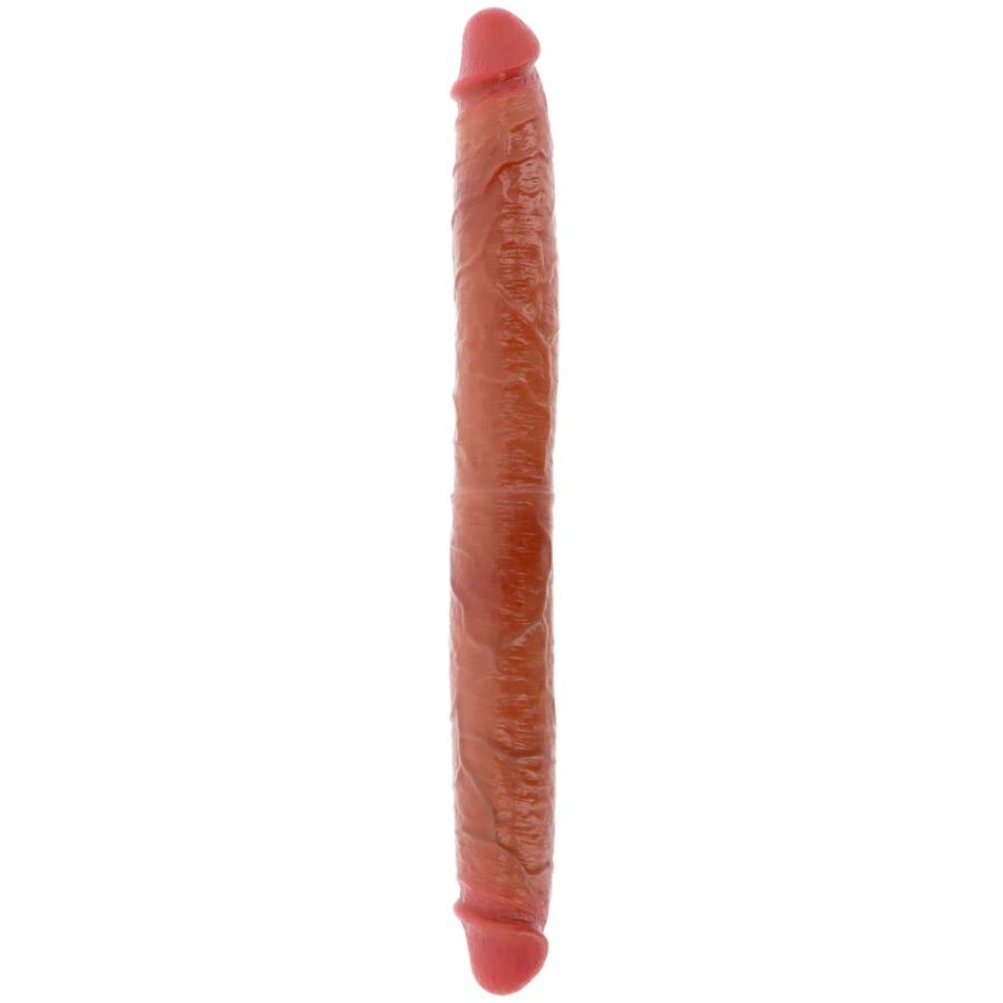 Godemichet double extrémité en silicone caramel 46 cm — GET REAL