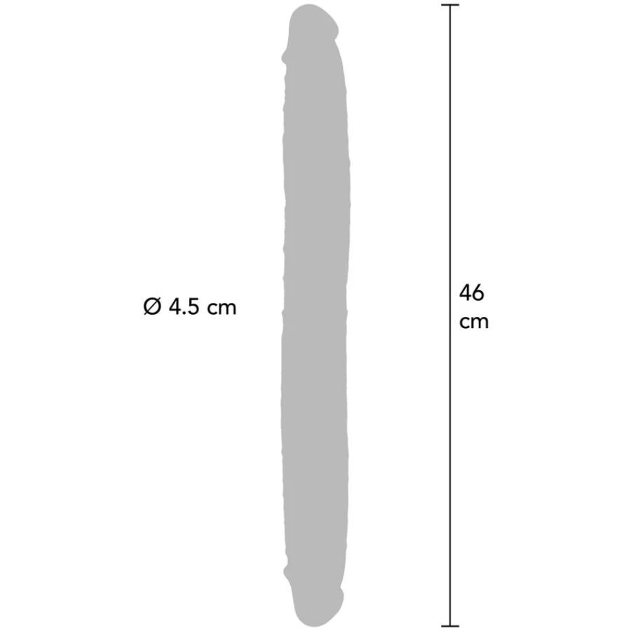 Godemichet double extrémité en silicone caramel 46 cm — GET REAL