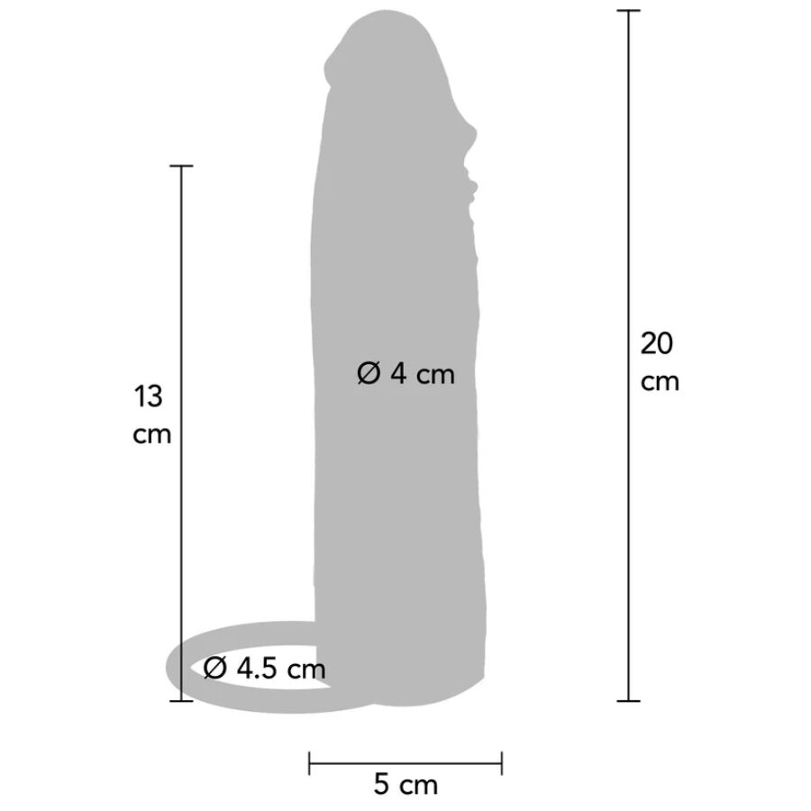 Manchon pénien hydratant en silicone 20 cm — GET REAL