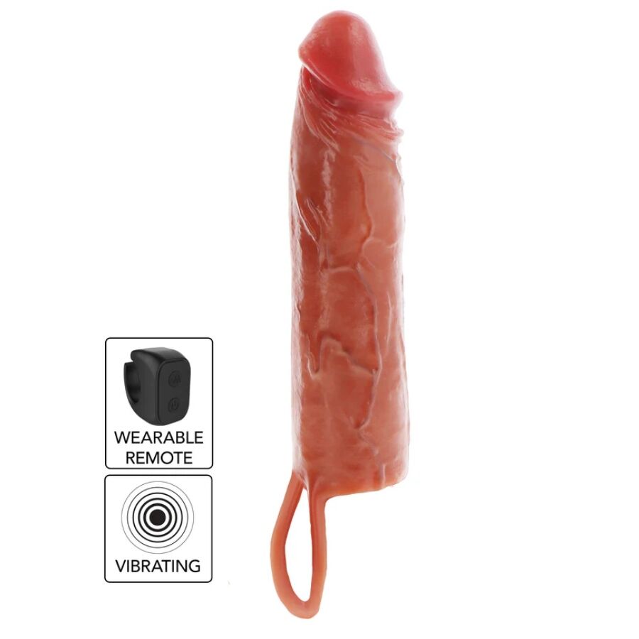 Manchon pénien vibrant en silicone hydratant 20 cm — GET REAL