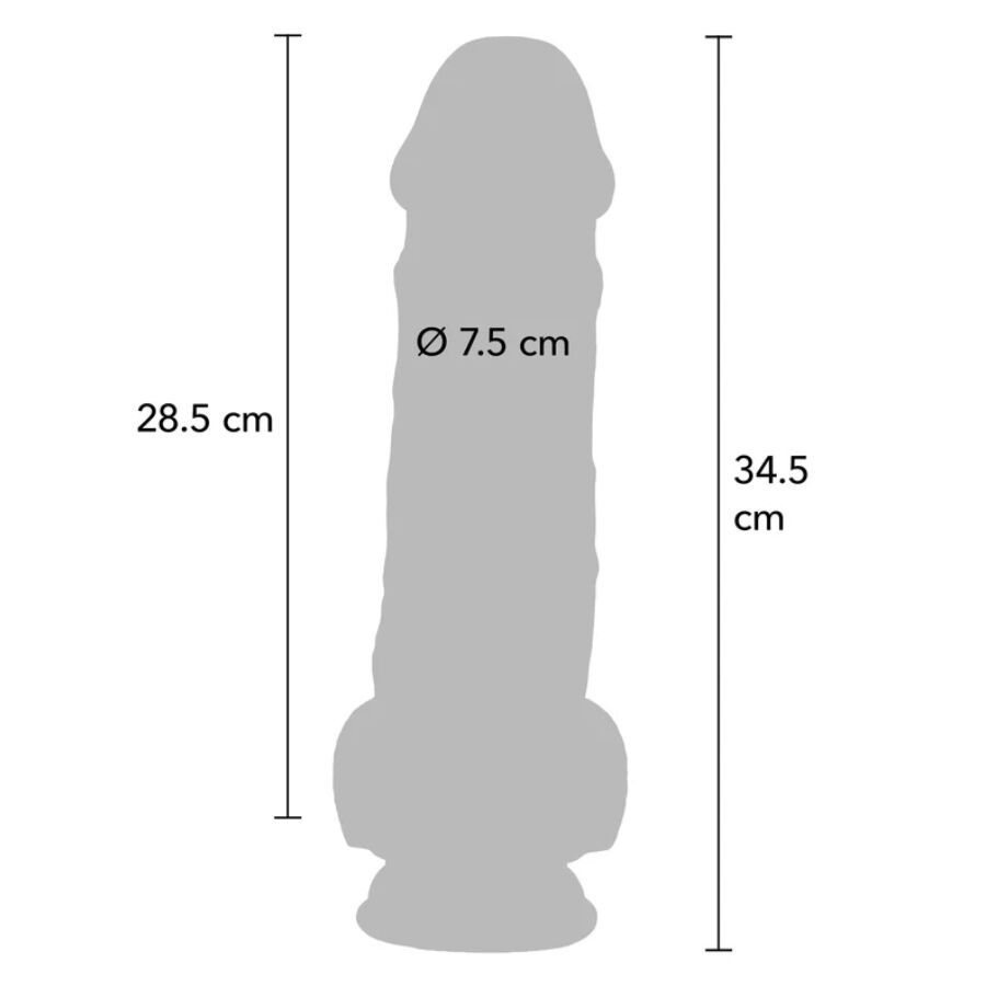 Godemichet réaliste extra-épais avec testicules 34,5 cm — GET REAL