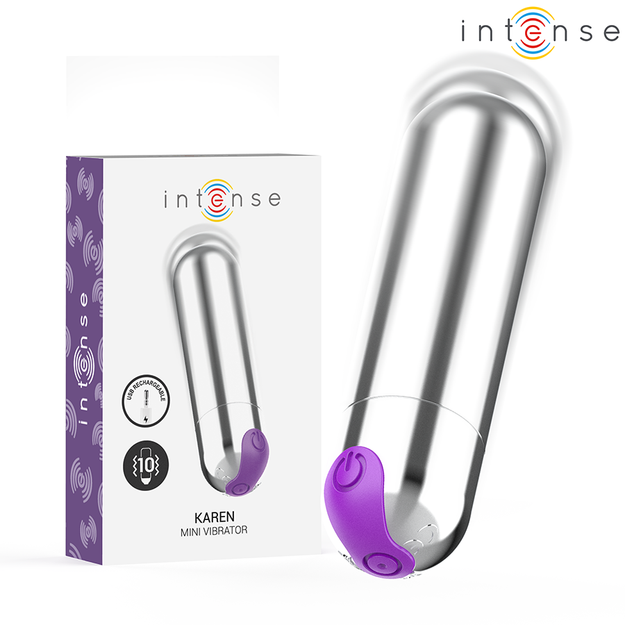 Mini vibromasseur rechargeable Karen argent — INTENSE FUN TOYS