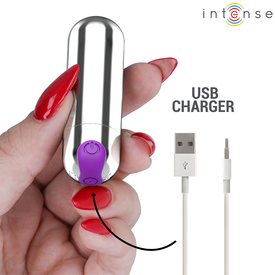 Mini vibromasseur rechargeable Karen argent — INTENSE FUN TOYS
