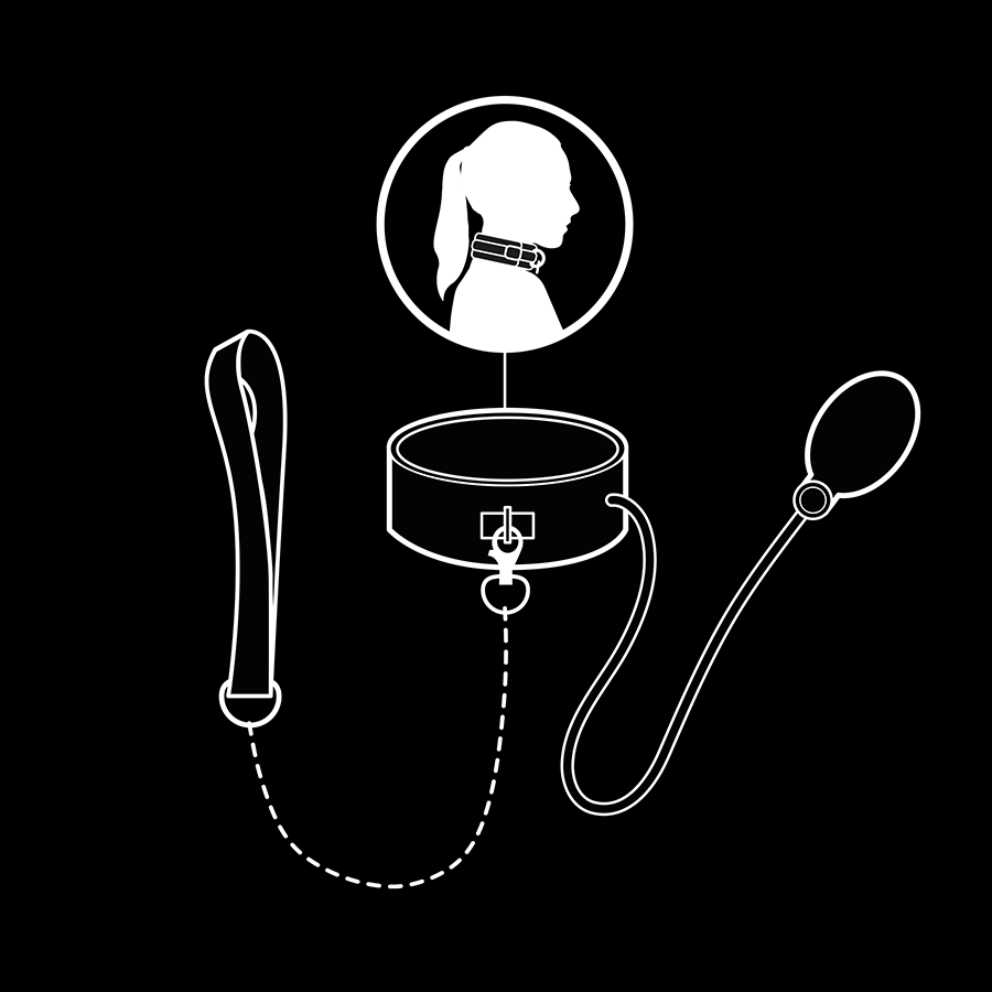 Collier de bondage gonflable avec chaîne — FETISH SUBMISSIVE EXTREME