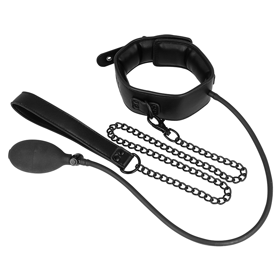 Collier de bondage gonflable avec chaîne — FETISH SUBMISSIVE EXTREME