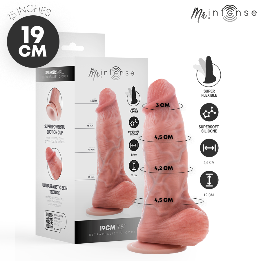 Petit godemichet réaliste Spencer en silicone 19 cm — MR. INTENSE DILDOS