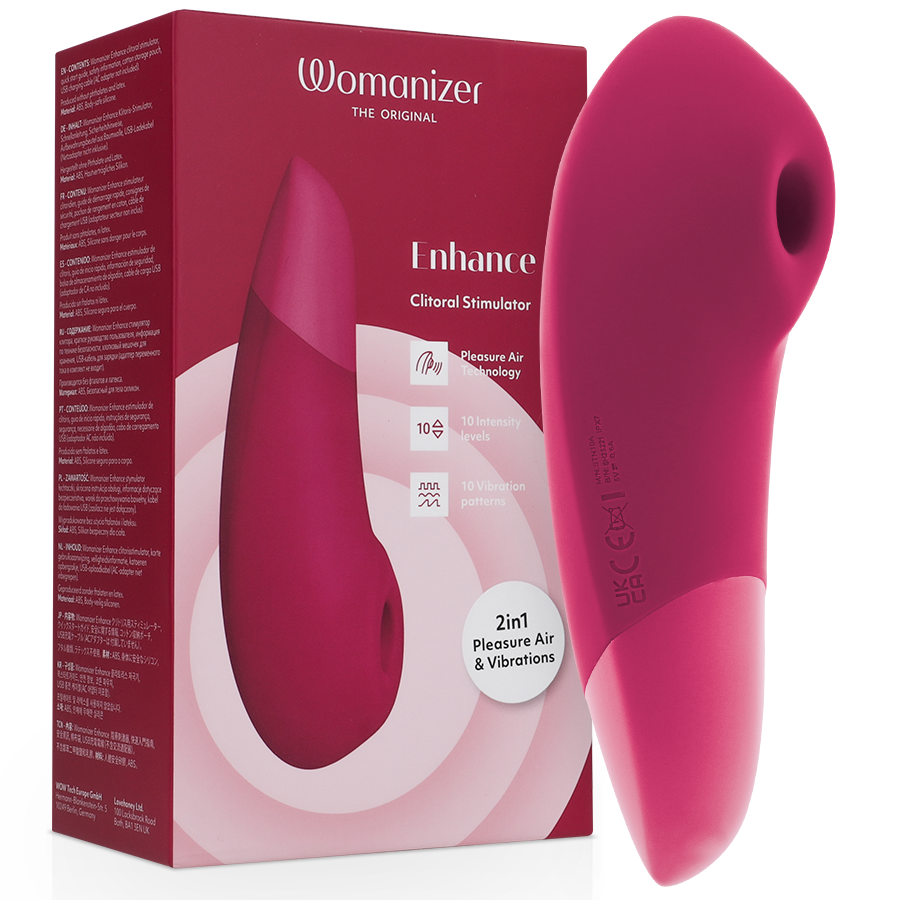 Stimulateur clitoridien 2-en-1 Pleasure Air et vibrations rose vibrant — WOMANIZER