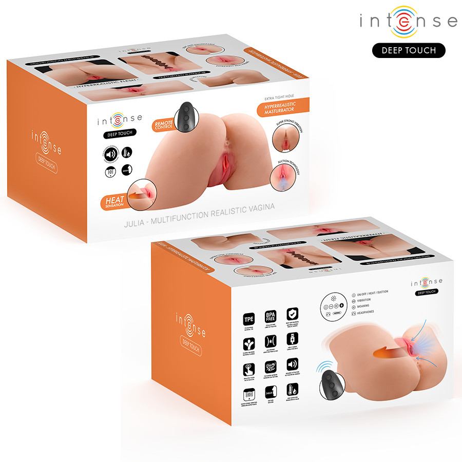 Masturbador vaginal realista com sucção, calor e vibrações — INTENSE BODIES & MASTURBADORES