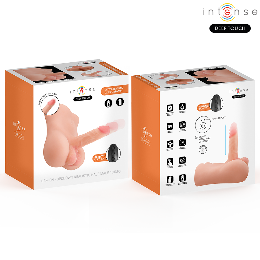 Torse Damien avec gode réaliste vibrant et à poussée — INTENSE BODIES & MASTURBATORS