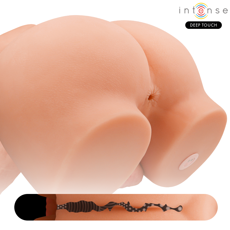 Torse masculin hyperréaliste avec godemichet vibrant et anus pénétrant, télécommande — INTENSE BODIES & MASTURBATORS