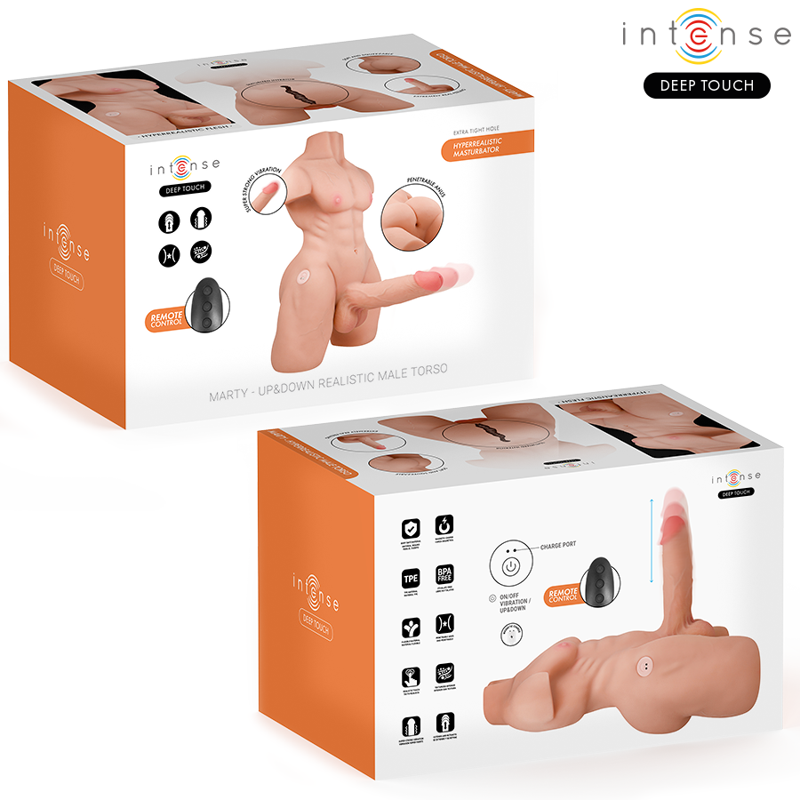 Torse masculin hyperréaliste vibrant et à poussée automatique — INTENSE BODIES & MASTURBATORS