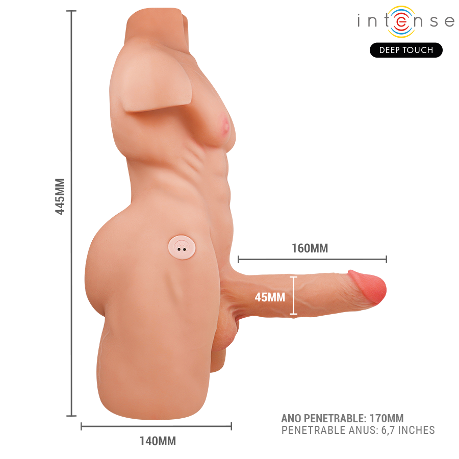 Torse masculin hyperréaliste vibrant et à poussée automatique — INTENSE BODIES & MASTURBATORS