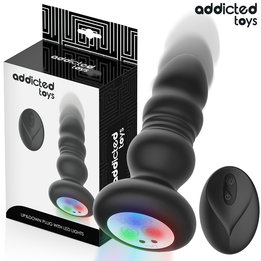 Plug anal rotatif et vibrant avec télécommande et lumière LED — ADDICTED TOYS