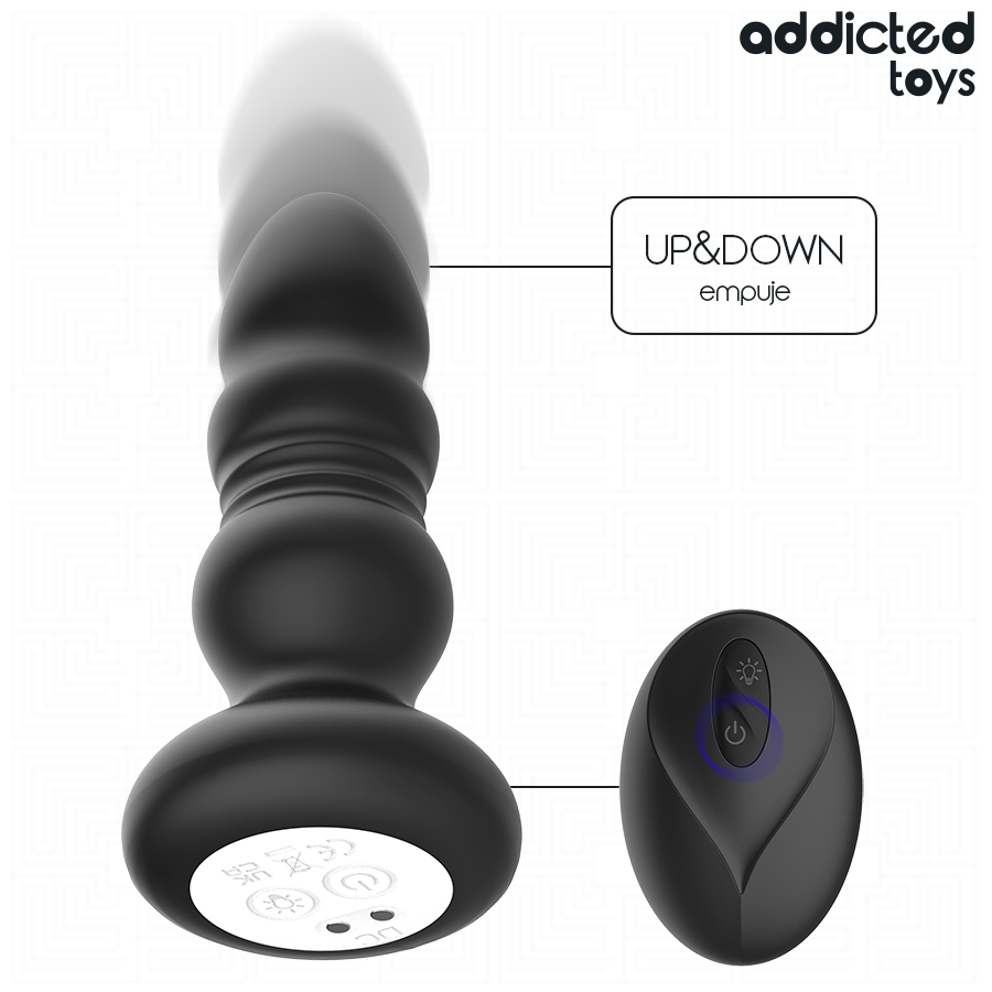 Plug anal rotatif et vibrant avec télécommande et lumière LED — ADDICTED TOYS