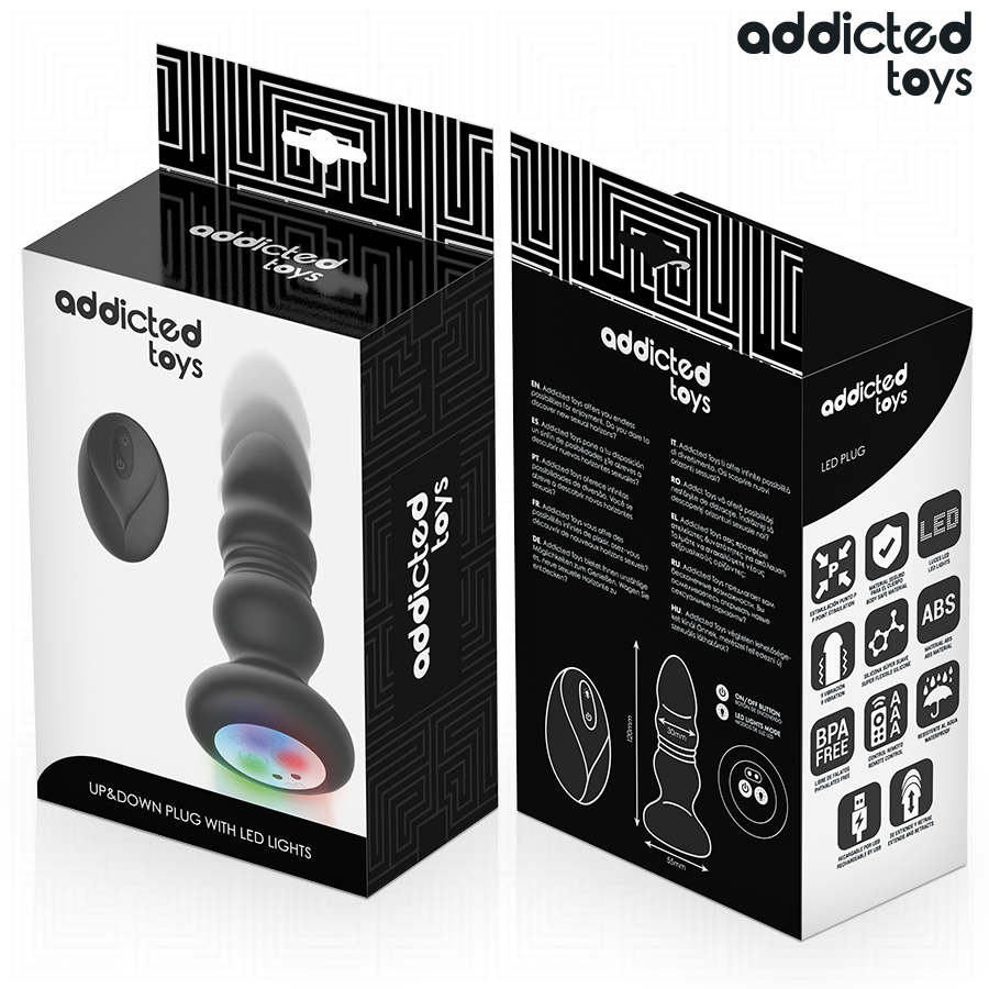 Plug anal rotatif et vibrant avec télécommande et lumière LED — ADDICTED TOYS
