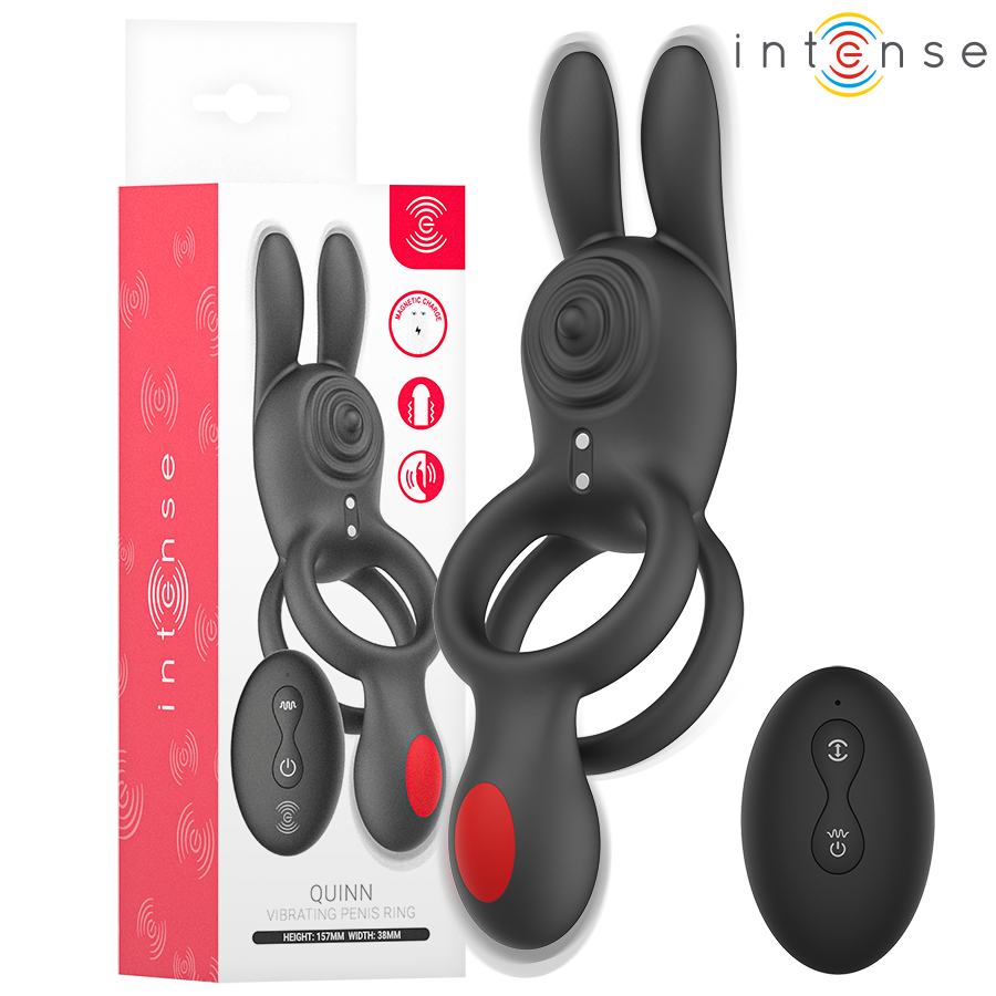 Anneau vibrant double stimulation avec télécommande — Intense for Him