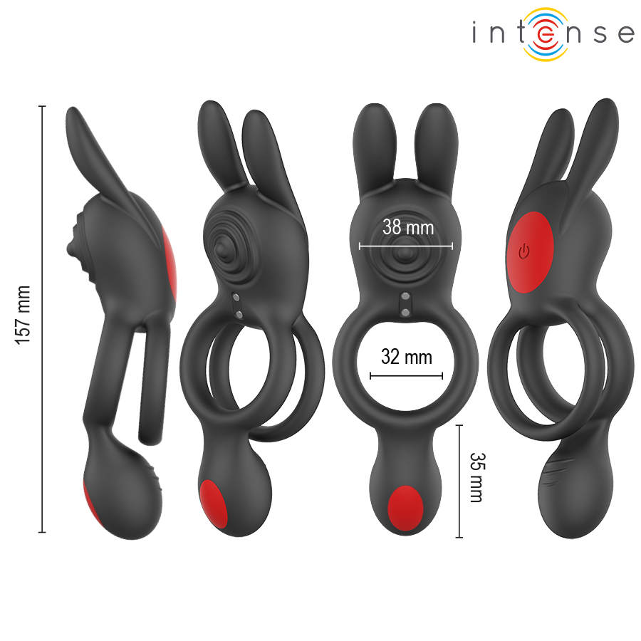 Anneau vibrant double stimulation avec télécommande — Intense for Him