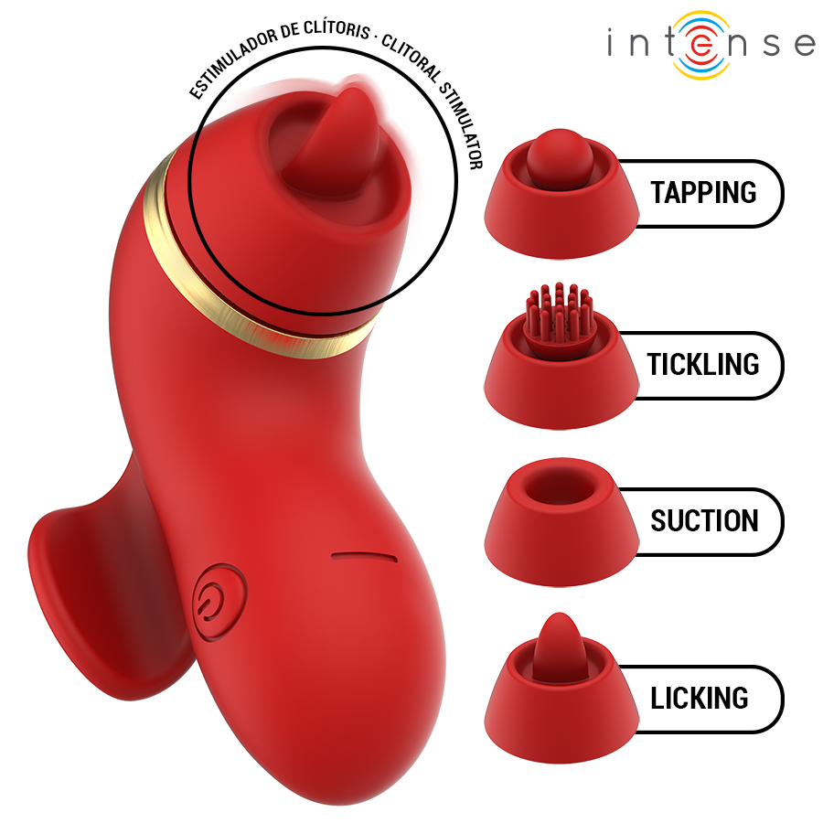 Stimulateur 4-en-1 : succion, tapotement, griffade et léchage — INTENSE HIGH TECH