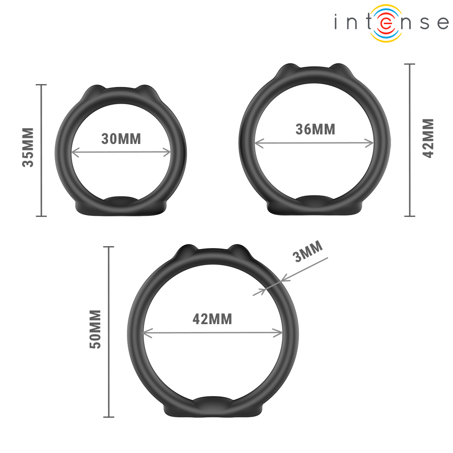 Ensemble de 3 anneaux pénien — INTENSE FOR HIM